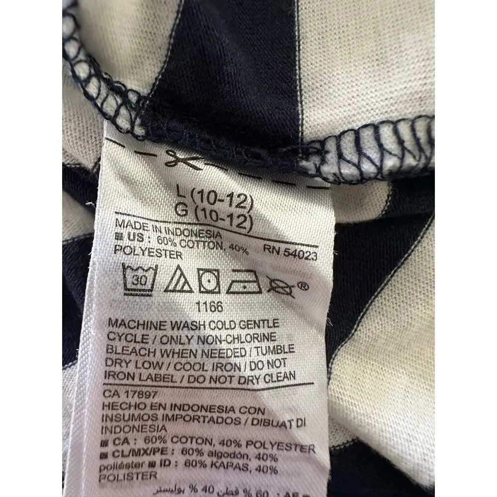 Old Navy tank top  navy blue white horizontal stripes high-low hem size large